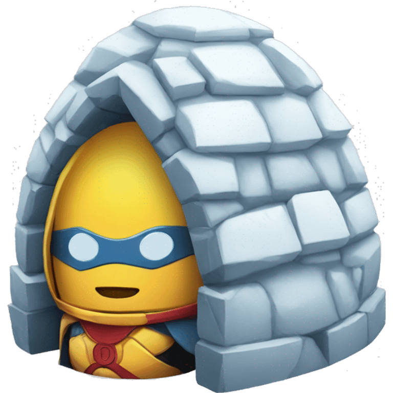 igloo and superhero emoji