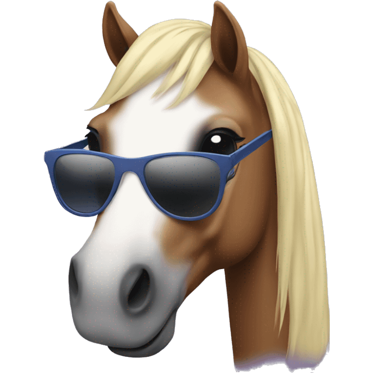 Horse with sunglasses emoji