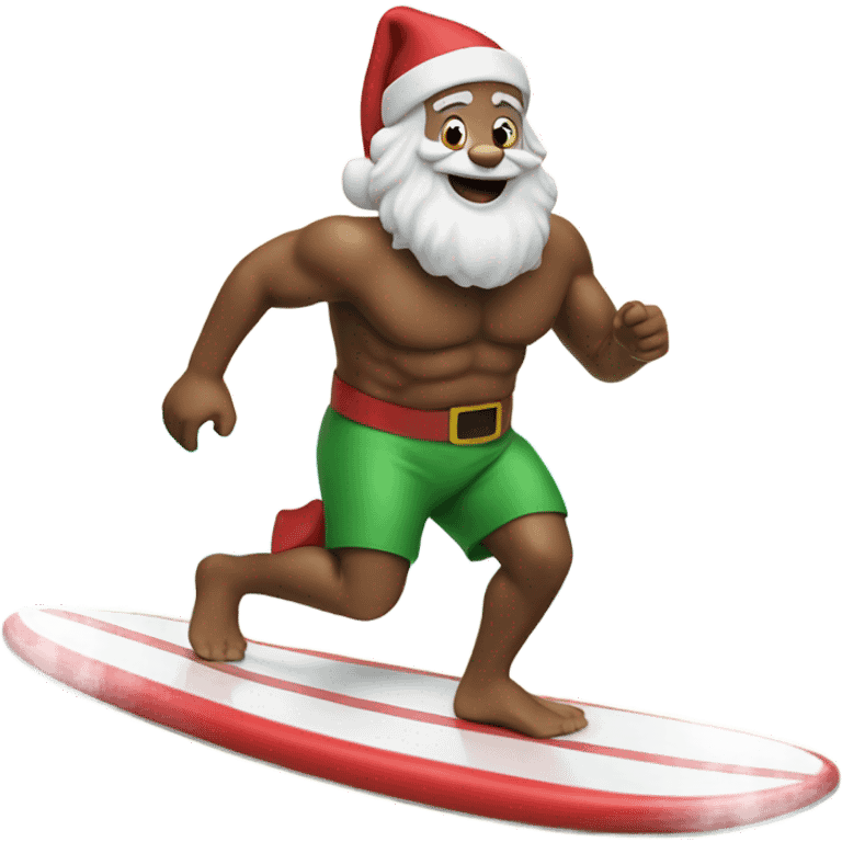 santa claus on a surfboard emoji