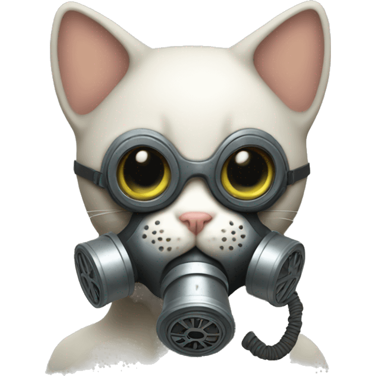 Kitty with Gas Mask emoji