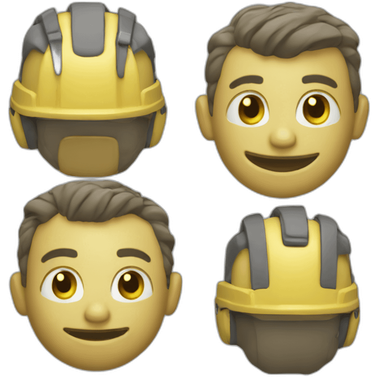 Emoji jaune avec machoir carré emoji