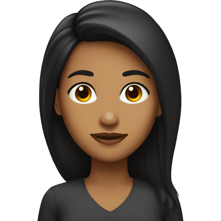 Mujer de piel morena pelo negro largo emoji