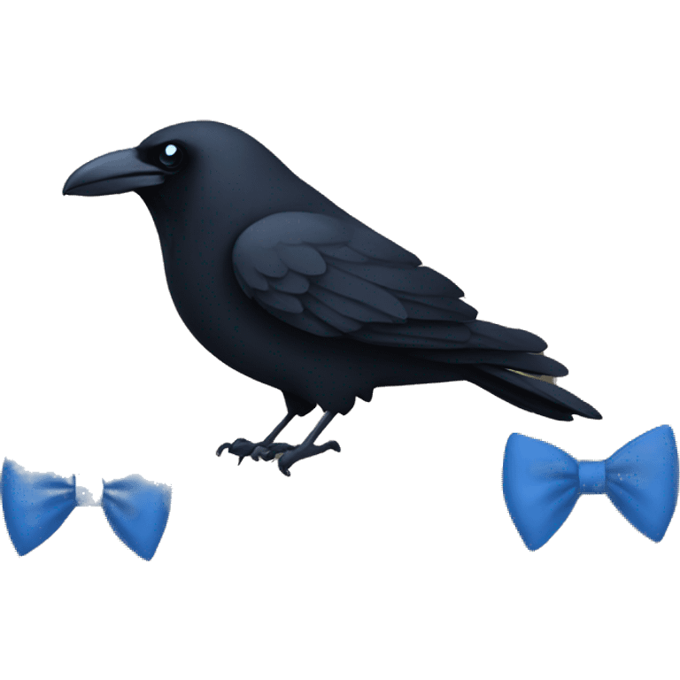 A raven with a blue bow tie emoji