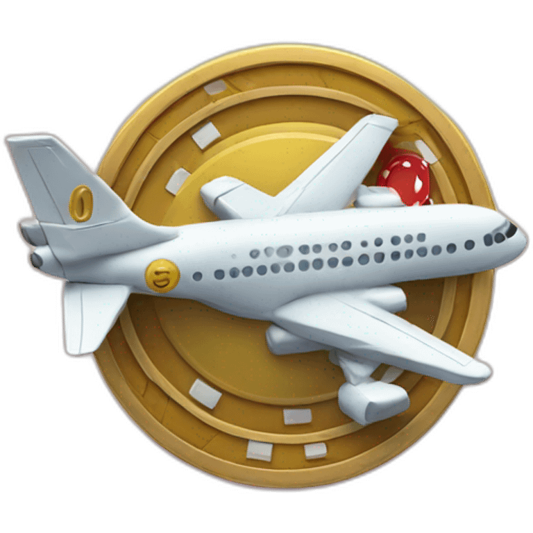 casino chip on a plane emoji