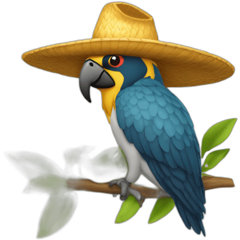 loro con sombrero emoji