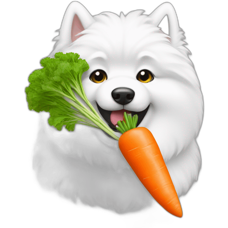 samoyed eating a carrot emoji