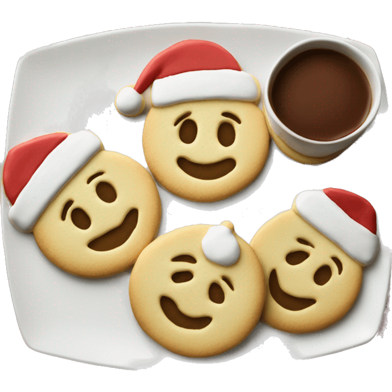 Christmas shaped sugar cookies on a plate  emoji