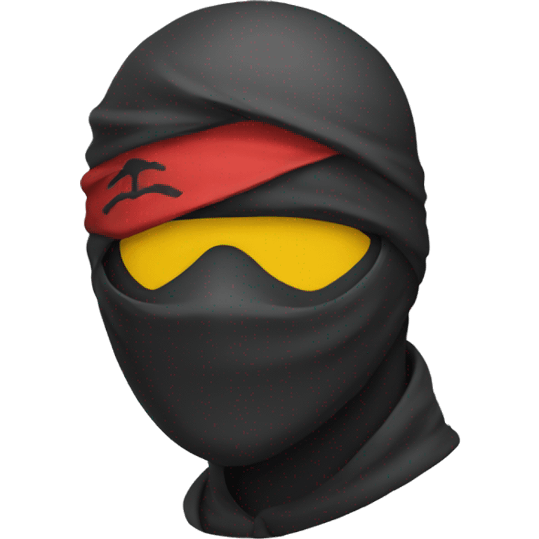 one ninja emoji- colors black, red, yellow like german flag emoji