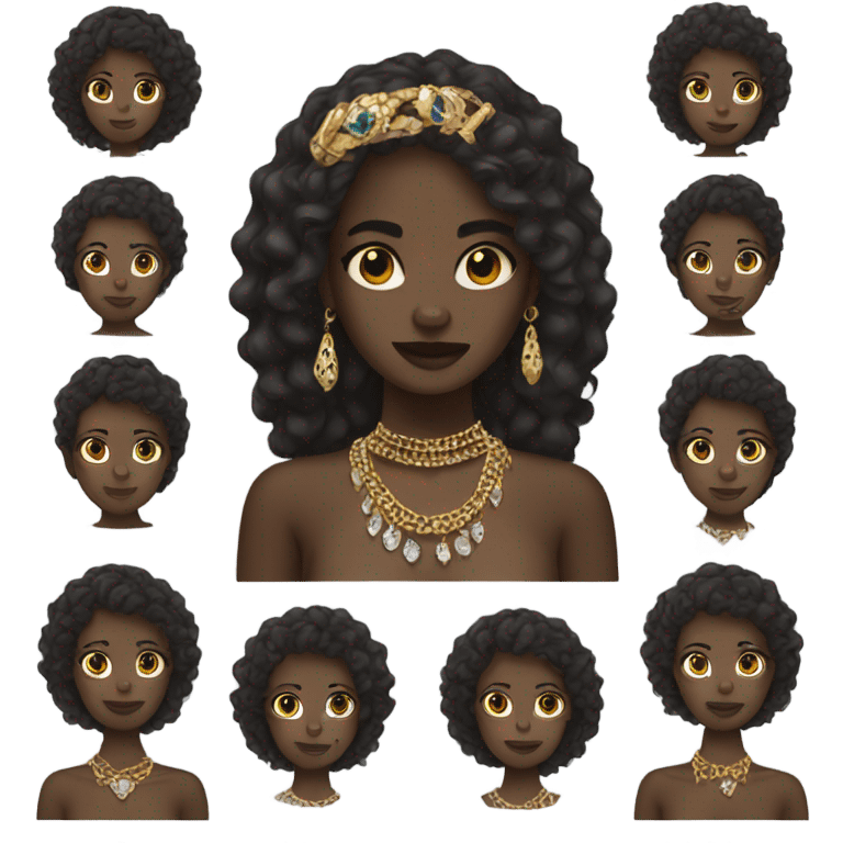 dark-skinned girl with jewelry emoji