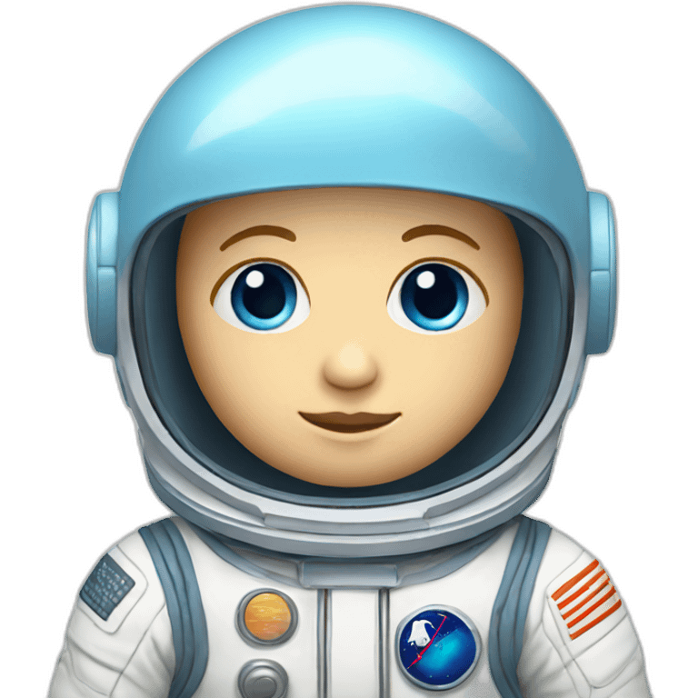 white baby blue eyes astronaut body emoji