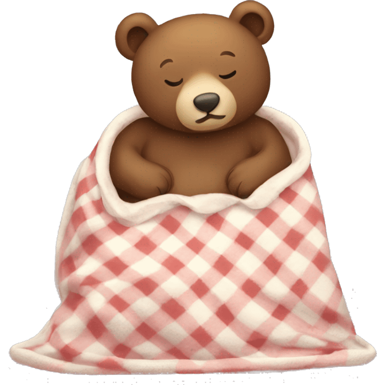 bear cozy sleep  in blanket emoji