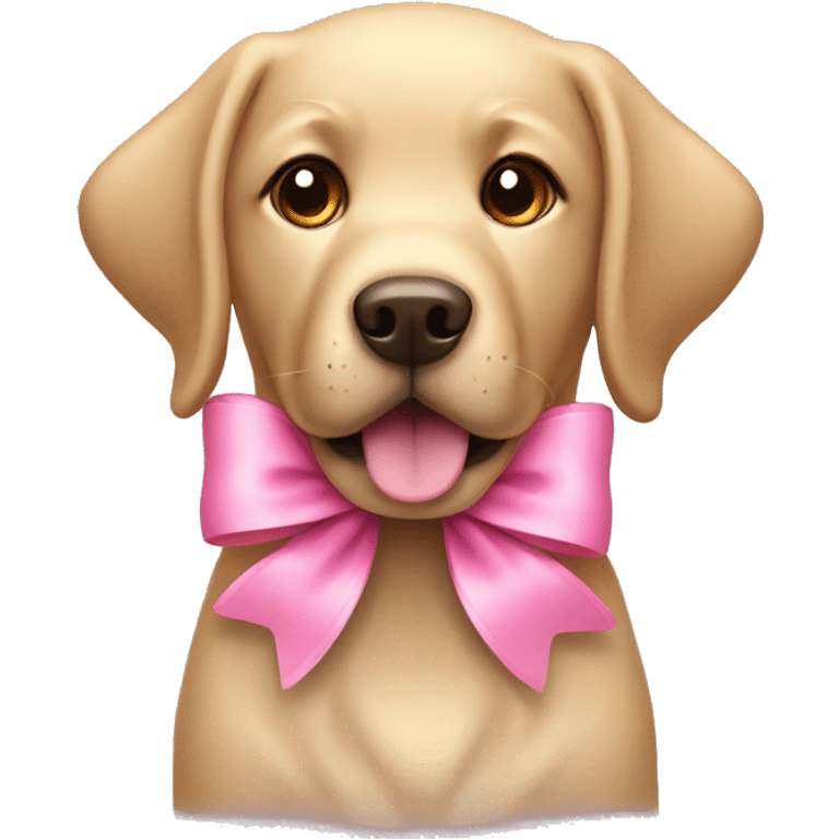 Labrador dog with a pink bow emoji