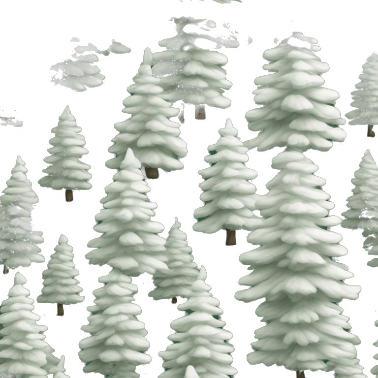 Realistic pure white Douglas fir christmas  tree isolated full image. emoji