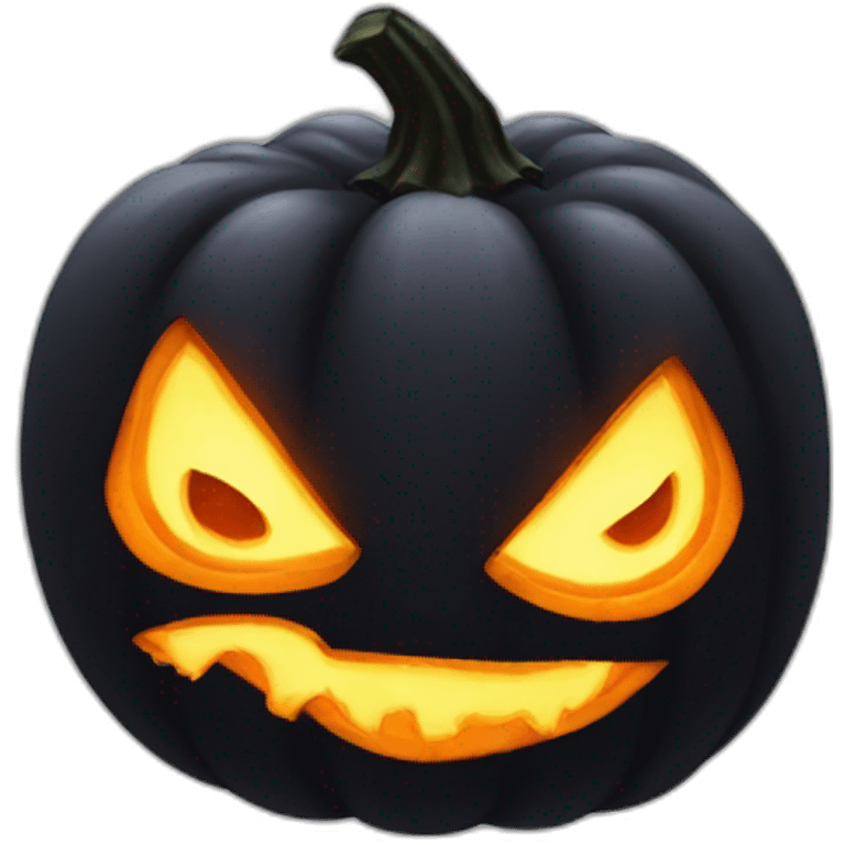 Blackfire pumpkin head with demon eyes emoji