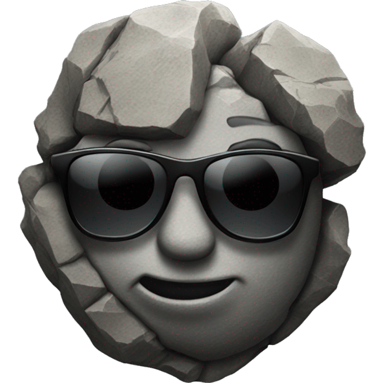 rock with sunglasses  emoji