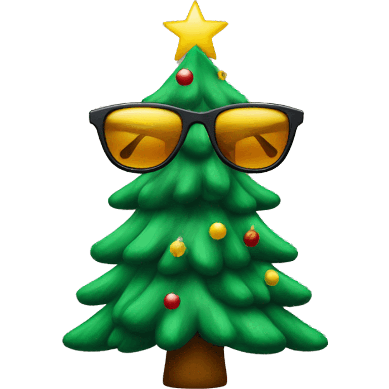 A Christmas tree with sunglasses on  emoji