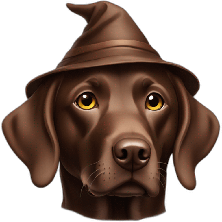 Labrador Retriver chocolate color looks like a wizard emoji