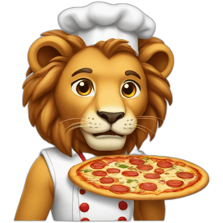 lion cook pizza emoji