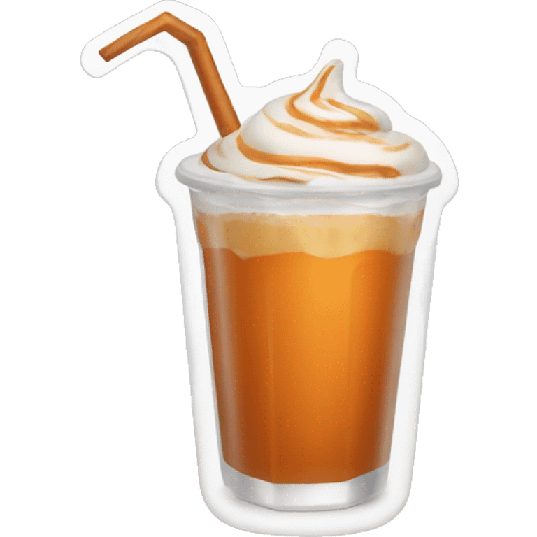 Pumpkin spice iced drink emoji