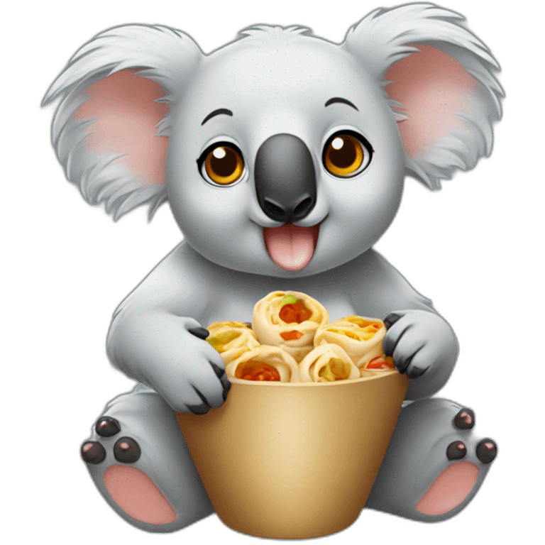 Koala bear eating momos  emoji