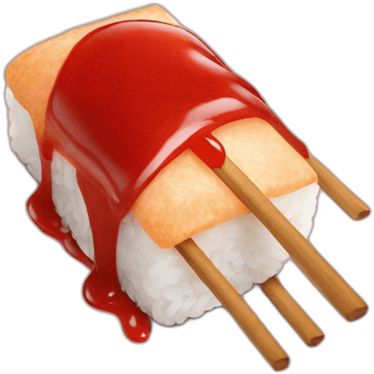 Ketchup on sushi emoji