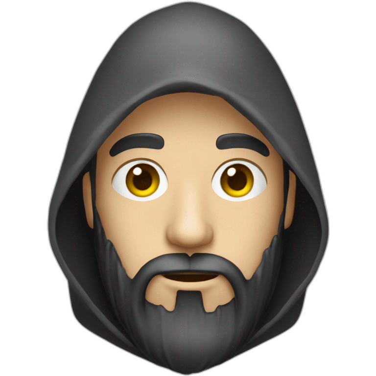 Hacker with computer hood and beard emoji