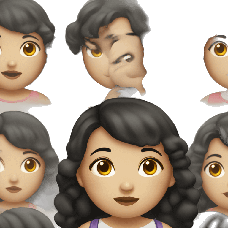 Southeast Asian girl, overweight, with black curly hair emoji