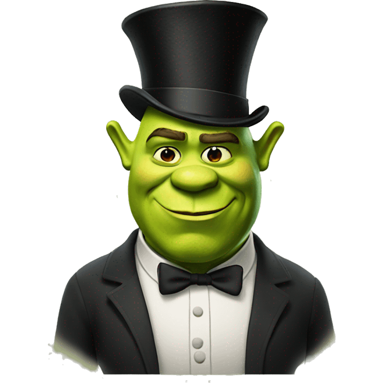 Shrek with a top hat emoji