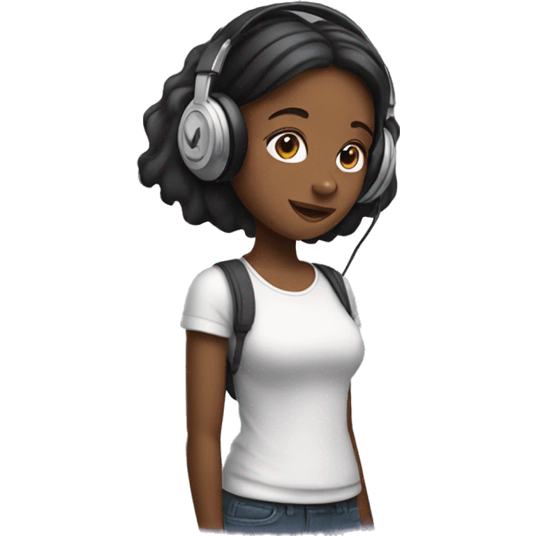 Girl with headphones  emoji