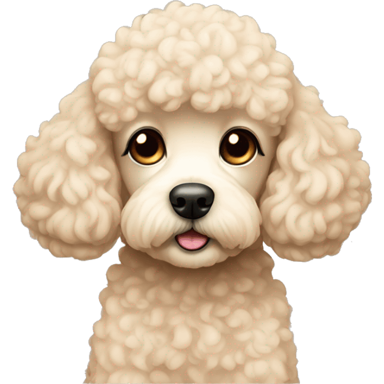 cream mini poodle sad emoji