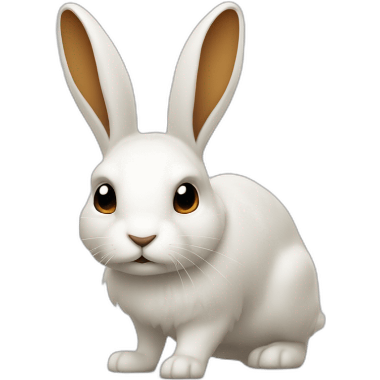 Lapin blanc avec des taches marron emoji