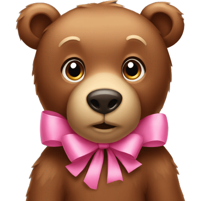 Brown bear with pink bows  emoji