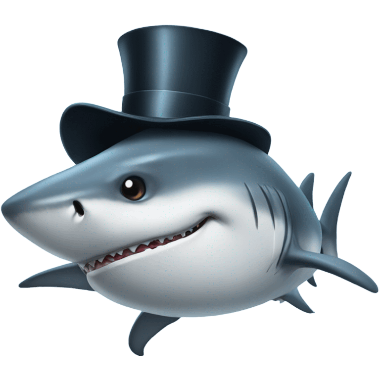 Shark with a top hat emoji