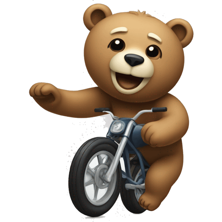 A bear doing a wheelie emoji