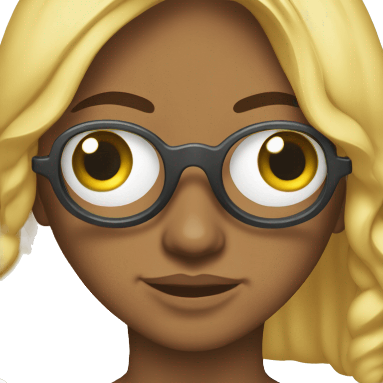 Brasileira de óculos emoji