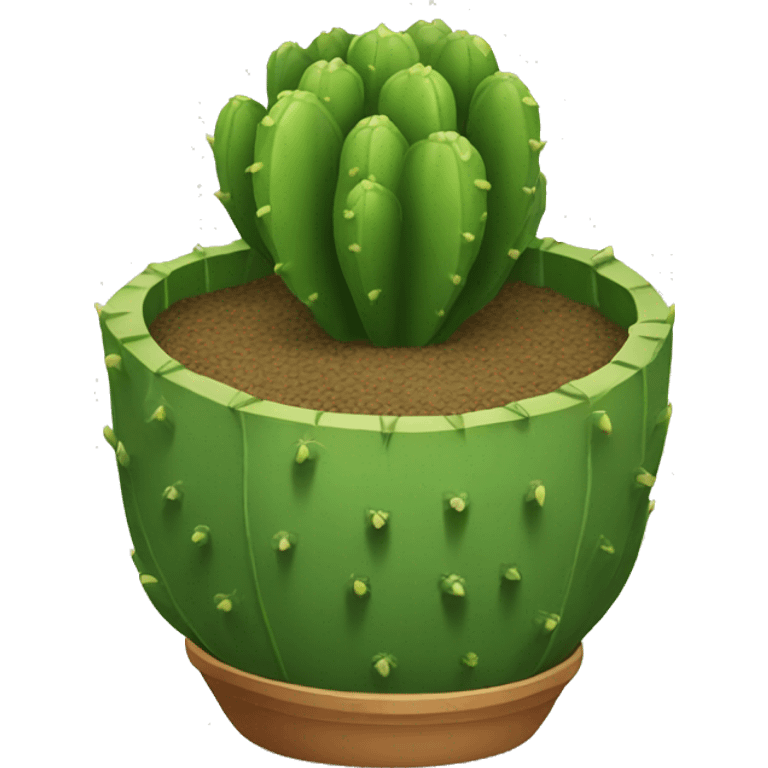 round Nopal without pot emoji