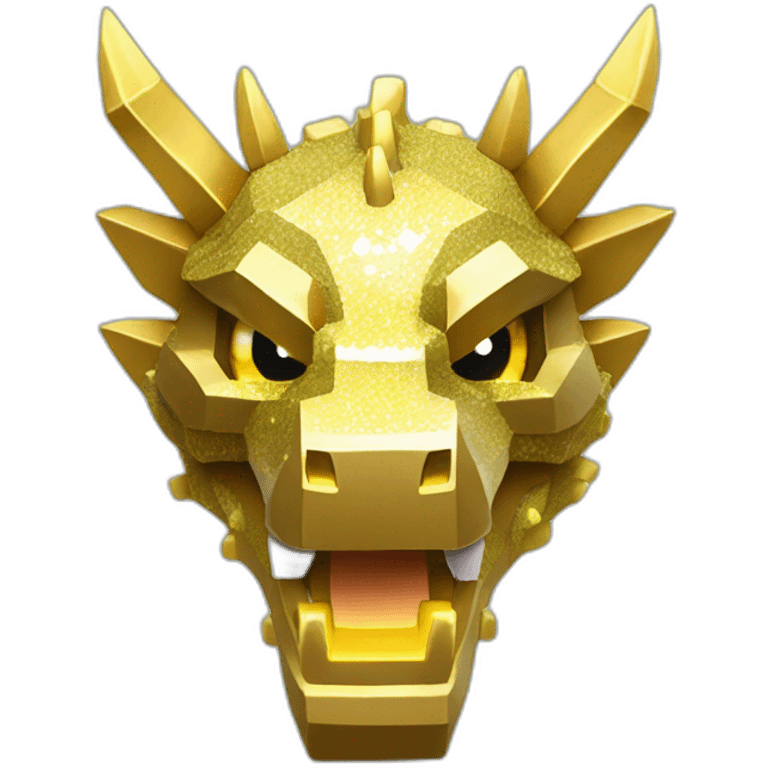 Minecraft Glitter Gold Dragon Head With Diamond Horn emoji