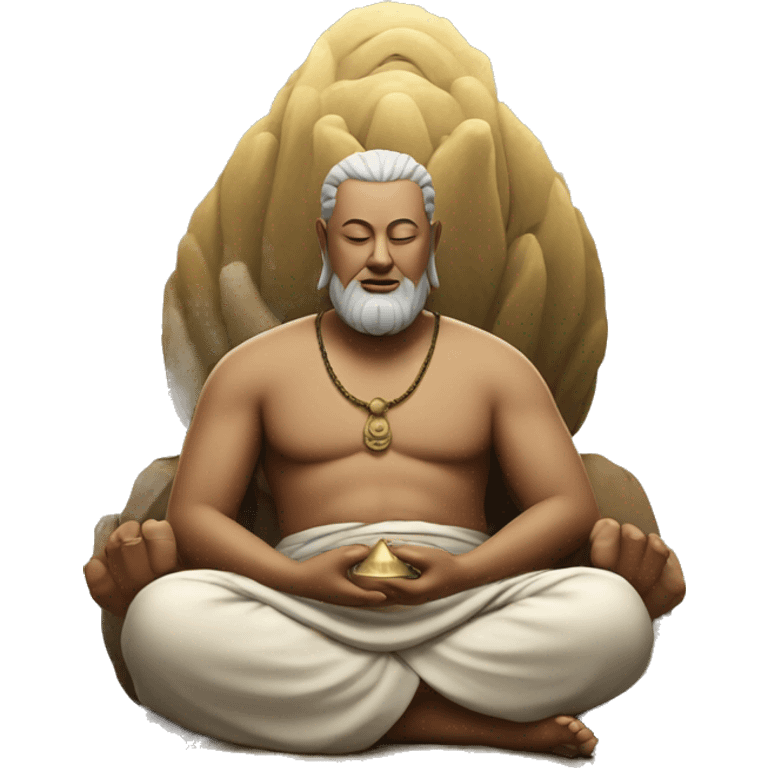 Budda is meditating with head of Odin emoji