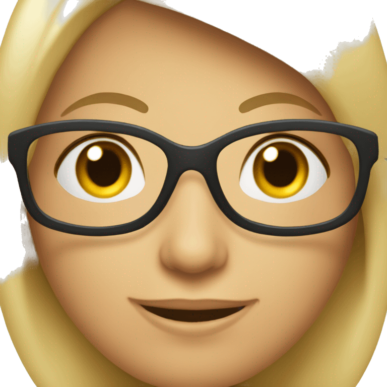 linda, feliz y lentes emoji