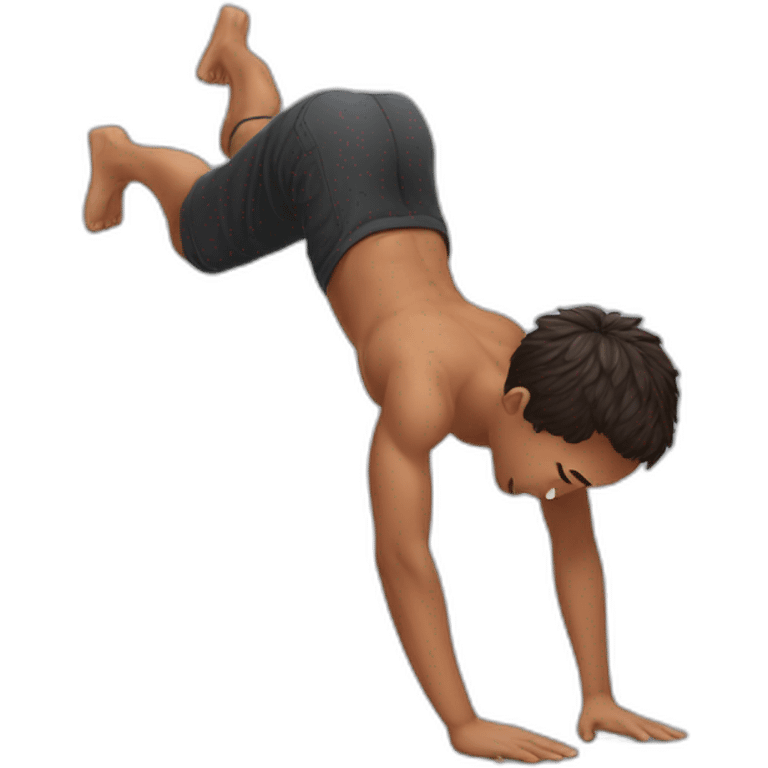 boy in handstand push up emoji