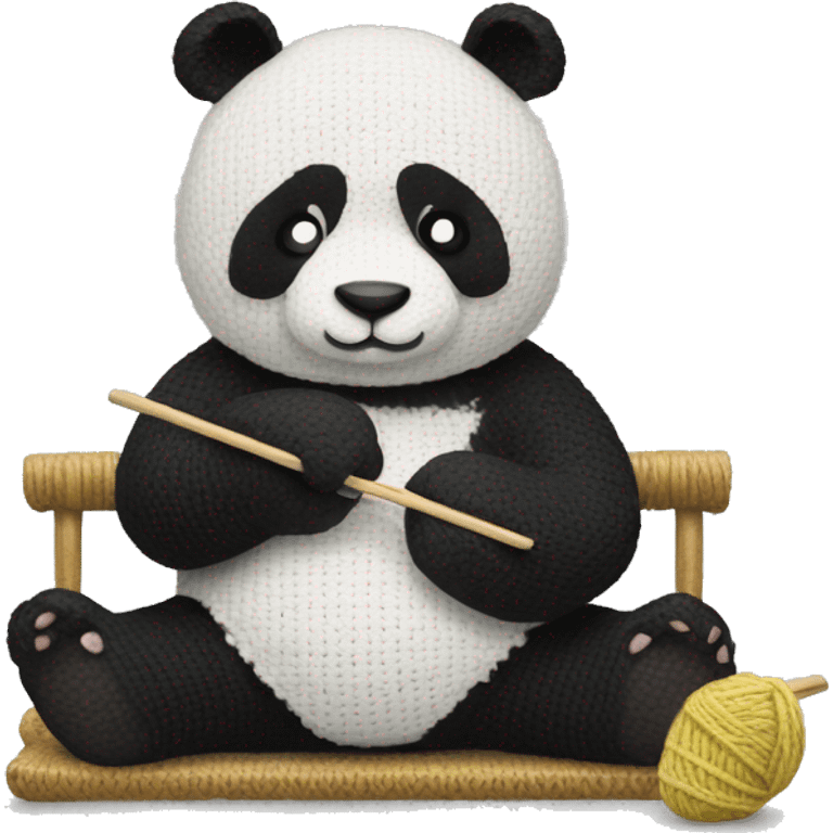 panda doing crochet emoji