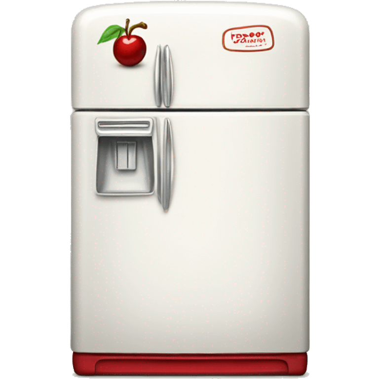 Realistic cherry red vintage fridge  emoji