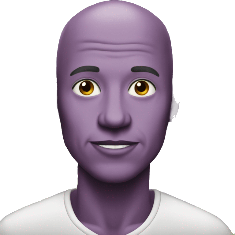 a bald man with purple skin eating a bunch of grapes emoji