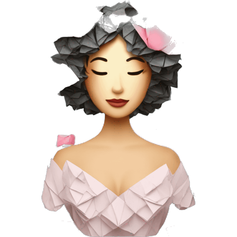  lady tropical made of 420 origami newspaper roses hemp leaves lantern fairy lights burning paper vaporwave emoji