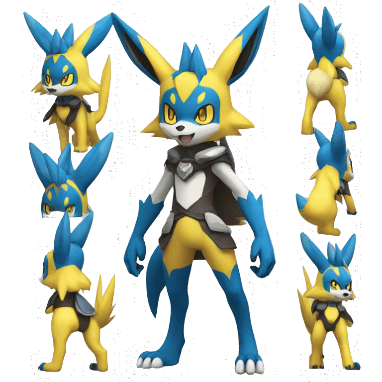 Lucario-Zeraora-Renamon full body emoji