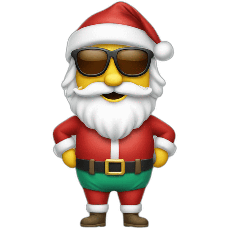 Santa Klaus with underpants and sunglasses emoji