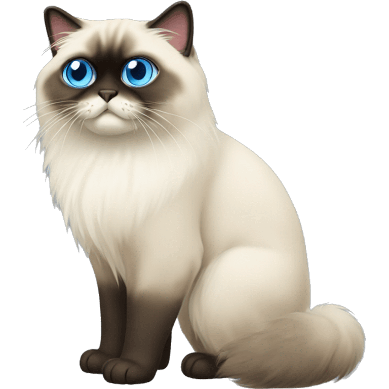 himalayan cat blue eyes dark face full body dark feet emoji