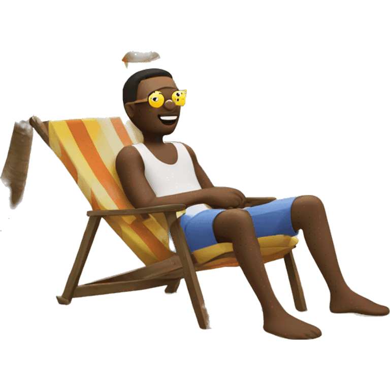 guy,beach, palm, sun, chair emoji