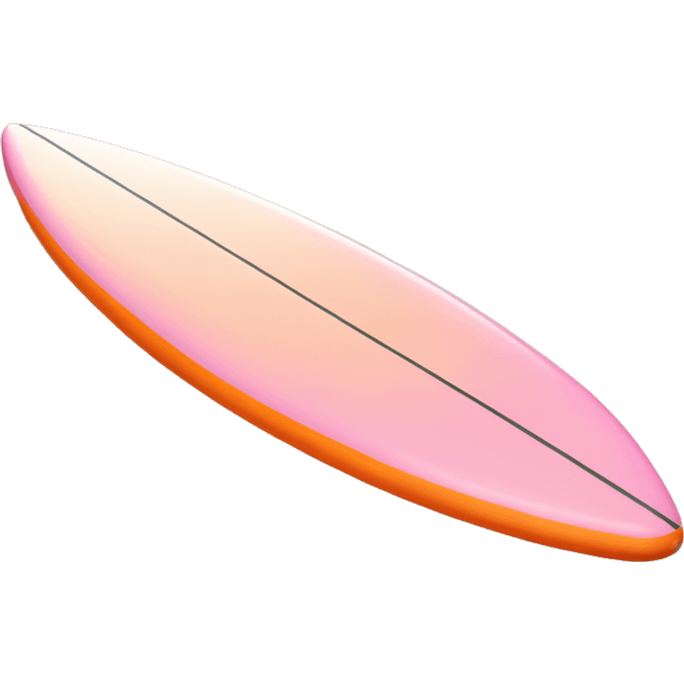 baby pink and orange surfboard by itself , no shadow emoji