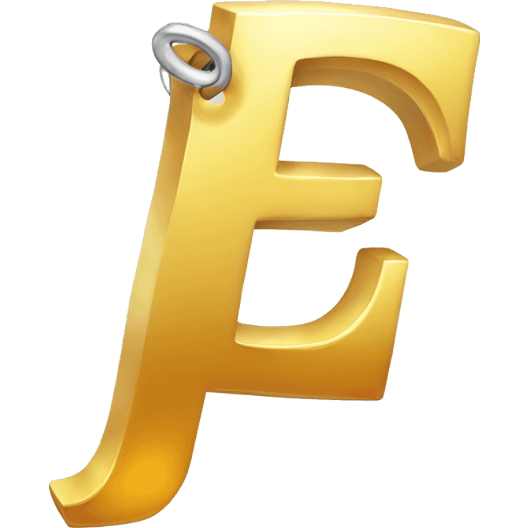 Shiny letter E charm emoji